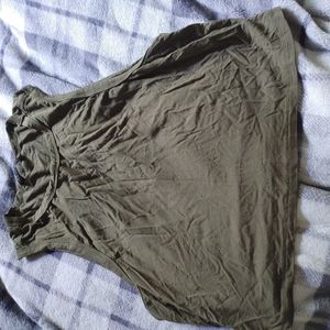 Olive Green Shein Muscle Top Crop Top